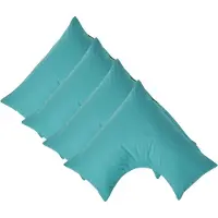 Homescapes Percale Katoen V-Kussensloop Set van 4 - Petrol - 100% Egyptisch Katoen - 200TC - 38 x 76 cm