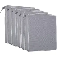 BOG Outdoor Zitkussen Set Van 6 - 40x40x4 Cm - Vuil En Waterafstotend - Donkergrijs Gestructureerd - Comfortabele Stoelkussens Met 220 Gr Vulling Voor Tuin En Terras