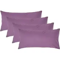 Homescapes Kussensloop 40x80 cm Set van 4 – Paars – 100% Egyptisch Perkal Katoen – 200 TC