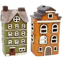 Countryfield Theelicht Huis Dann 13,2x10x22,5cm Bruin bruin Aardewerk