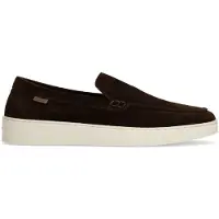 Manfield Bruine suède loafers | Maat 44