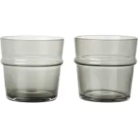 Ferm Living Waterglas Boya Low Smoked Grey 300 ml (Set van 2)