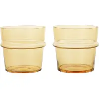 Ferm Living Boya drinkglas laag 30 cl 2-pack Yellow