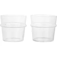 Ferm Living Waterglas Boya Low Clear With Bubbles 300 ml (Set van 2)
