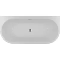 Riho Ligbad Halfvrijstaand Desire B2W Back to Wall 180x84x60 Acryl Mat Wit met Fall Overloop en LED Verlichting Incl. Sifon & Pootset