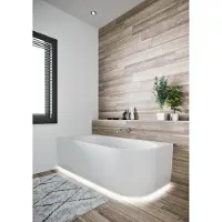 Riho Desire Corner Halfvrijstaand Bad 184x84cm - Acryl - Rechts - Wit - LED Verlichting - Baden, Halfvrijstaande Baden - 8714148580141