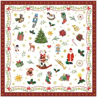 Ambiente Kerstservetten - 20x - gedecoreerd - rood - 33 x 33 cm - 3 laags - kerst thema - Papieren kerstservetten - Papieren wegwerpservetten 3-laags