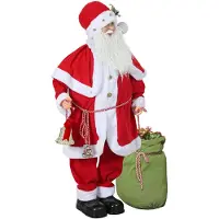 HOMCOM Kerstman beweegbaar met geluidssensor gelach & muziek 140 cm
