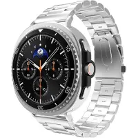 Cazy horlogebandje geschikt voor Samsung Galaxy Watch Bandje (PrimeSteel) - Smartwatchbandjes (+Horloge inkortset) - Universeel bandje voor Samsung Galaxy Watch 8 / Watch 8 Classic - Zilver