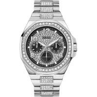 GUESS Analoog horloge 'EMPIRE' zilver / transparant