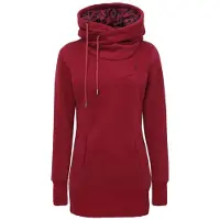 Forplay Trui met capuchon - Adele - S tot XL - voor Vrouwen - rood-zwart - Maat XL
