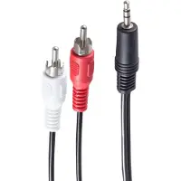 Shiverpeaks BASIC-S audiokabel, 2 x Cinch-stekker - 3,5 mm Jack plug, 1,5 m