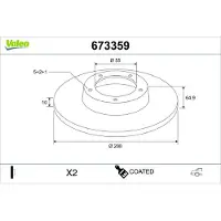 Valeo 673359 Remschijf