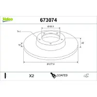 Valeo 673074 Remschijf