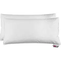 Homescapes Hoofdkussens 40x80 cm – Set van 2 – Medium Zacht – 100% Eendenveren – Anti-Allergisch – Voor Zijslaper & Nekklachten – Oeko‑Tex Gecertificeerd
