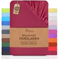 NatureMark Microvezel hoeslaken in vele maten en kleuren, 140x200cm Bordeauxrood