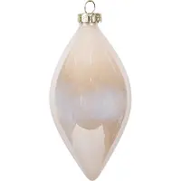 Clayre & Eef Kerstbal Overig Ø 7x13 cm Beige Glas Kerstballen