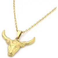 Yehwang Ketting stier - necklace bull - stainless steel - waterproof - verstelbaar - cadeau -kleur goud - moeder - dochter