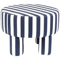 Homla Puff - Pouffe - Blauw en Wit - 50x50x37 cm