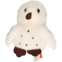 Wild republic Pluche knuffel Uil - vogel - wit - 13 cm - bosdieren knuffels