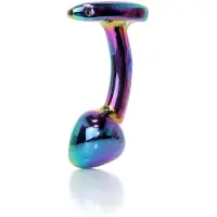 Power Escorts Multi Colour Curved Anal Plug Clear Stone Small – bo-64-00149