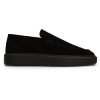Manfield Zwarte suède loafers | Maat 44