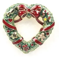 MEA Broche Kerstkrans (hartvorm) 4,3x1,2x4,2cm