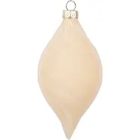 Clayre & Eef Kerstbal Overig Ø 7x13 cm Beige Glas Kerstballen