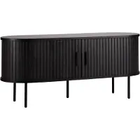 Oviala - TV-meubel in melamine en staal 120 cm zwart - Marius