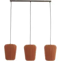 Light & Living Hanglamp 3L 103x30x143 cm BIBURY hout print d bruin+terra
