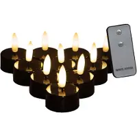 Anna's Collection Led waxinelicht 4.5 x 6 cm | Zwart | 3D vlam | 10 stuks