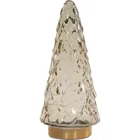 Annas collection B.O.T. Tree Glass 13X28,5 cm Amber With Golden Base 10Led kerstverlichting Anna's Collection