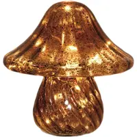 Coen Bakker Paddenstoel glas led op batterij met timer 19x19 cm mercury bruin Anna's Collection