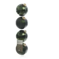 Décoris Kerstballen - Groen - Glas - 10cm - 4 Stuks