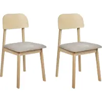 Beliani SCANDIA - Eetkamerstoel set van 2 - Taupe - Rubberhout
