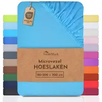 NatureMark Microvezel hoeslaken in vele maten en kleuren, 180x200cm turquoise
