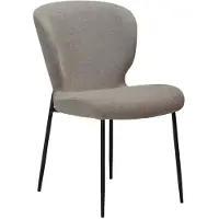 Ebuy24 Glory Dan-Form eetkamerstoel bouclé lichtbruin.