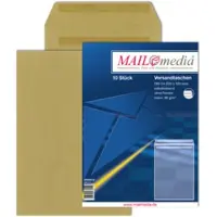 Mailmedia akte-envelop bruin, C5, 16,2 x 22,9 cm, zonder venster, zelfklevend, 10 st.