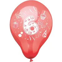 Papstar 6 Cijferballonnen Ø 25 cm assorti kleuren 6
