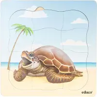 Educo Groeipuzzel strand - Zeeschilpad