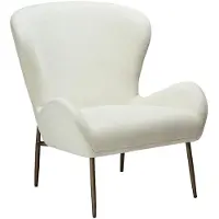 Ebuy24 Glam Dan-Form fauteuil bouclé wit.