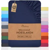 NatureMark Microvezel hoeslaken in vele maten en kleuren, 180x200cm Marineblauw