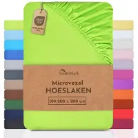 NatureMark Microvezel hoeslaken in vele maten en kleuren, 180x200cm appelgroen
