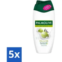 Palmolive 5 x Naturals - Olijf & Melk - Douchecrème - Natuurlijk & Verzachtend - 250 ml - Douchecrème - Natuurlijke Huidverzorging - Olijf En Melk - Vegan Douchecrème - Zachte Huid
