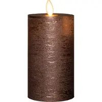 Anna's Collection Oplaadbare led kaars 7,5 x 12,5 cm | Brons | Bewegende vlam
