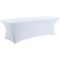 Oviala - Witte elastische tafelkleed voor inklapbare tafel van 244 cm - STRETCH