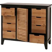 MCW Apothekerskast -O63, kast met opbergvakken en lades, vintage shabby look met luiken 80x91x40cm ~ Korps zwart