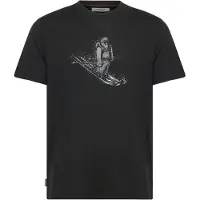 Icebreaker - Wandel- en bergsportkleding - M Merino 150 Tech Lite SS Tee Skiing Yeti Black voor Heren van Wol - Maat XL - Zwart