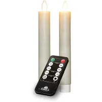 Anna's Collection LED Dinerkaars Rustiek Wit D 2 H 18 Cm 2 Stuks