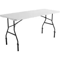 Oviala - Inklapbare witte tafel van 180 cm met verhogers